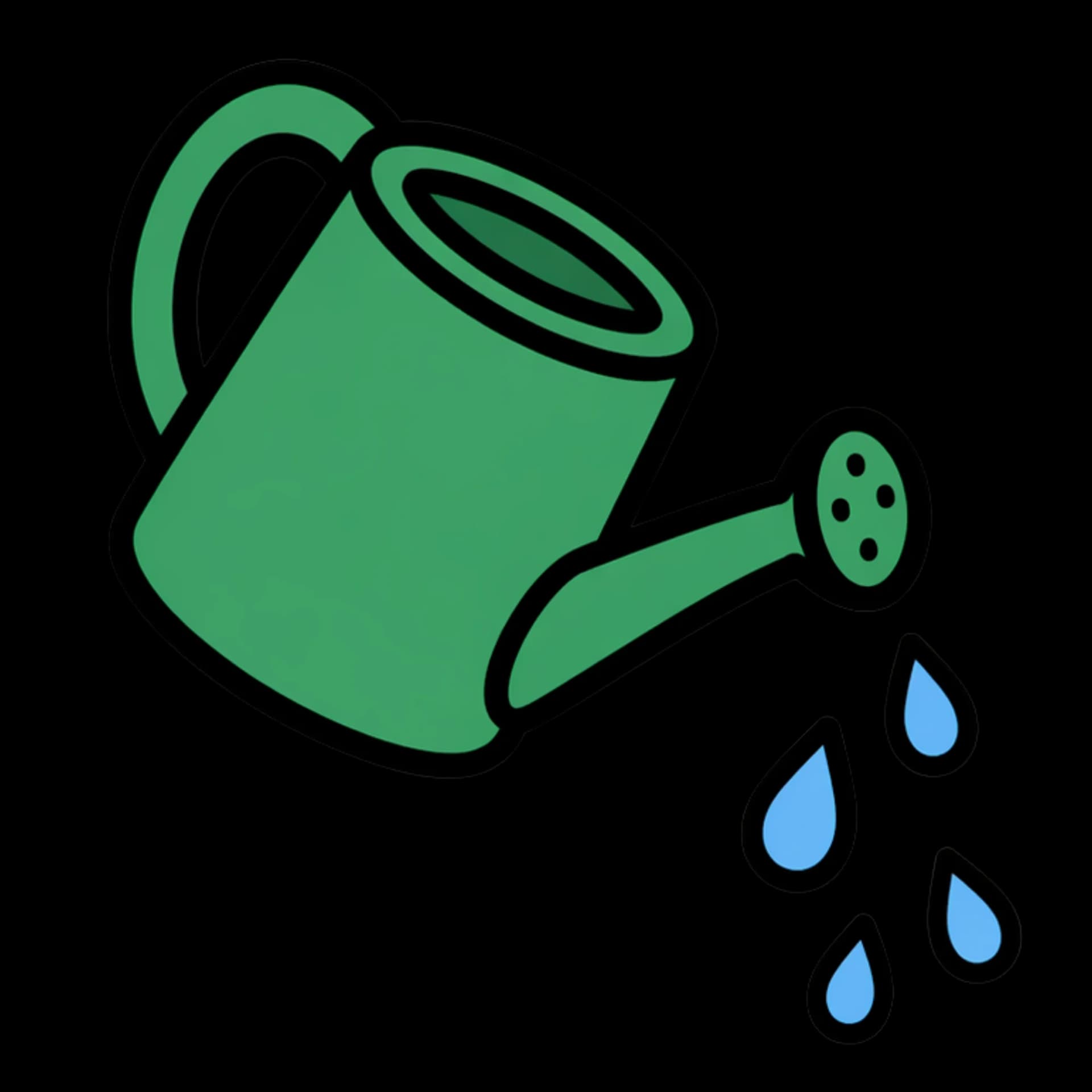 Illustration of a watering can, representing deliberate allocation of limited resources