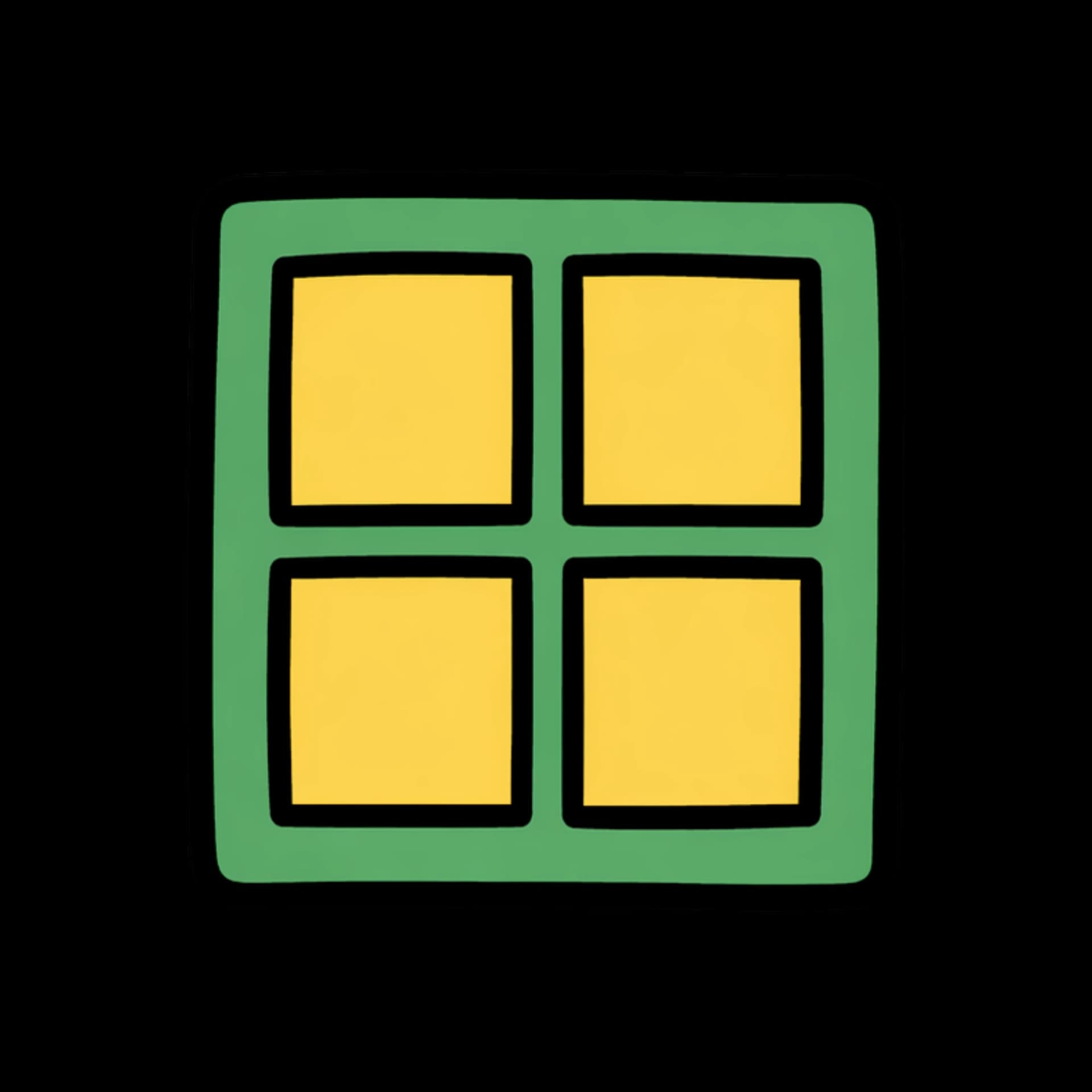 Illustration of a window with four panes, representing clear visibility and access for everyone