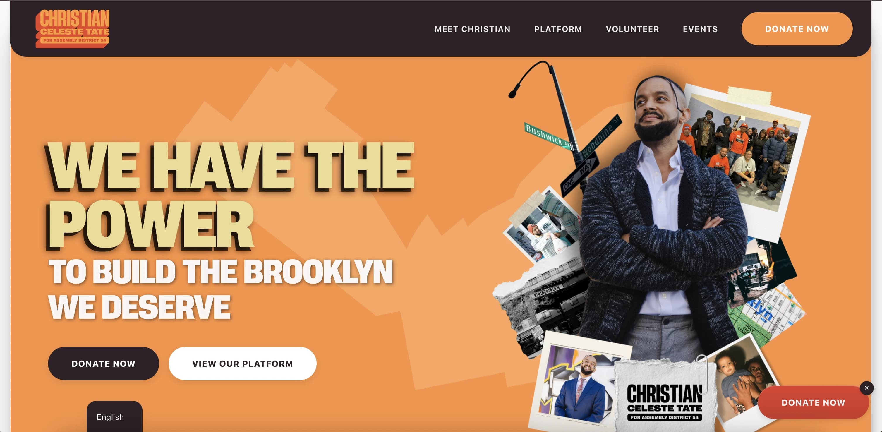 Christian Celeste Tate campaign website