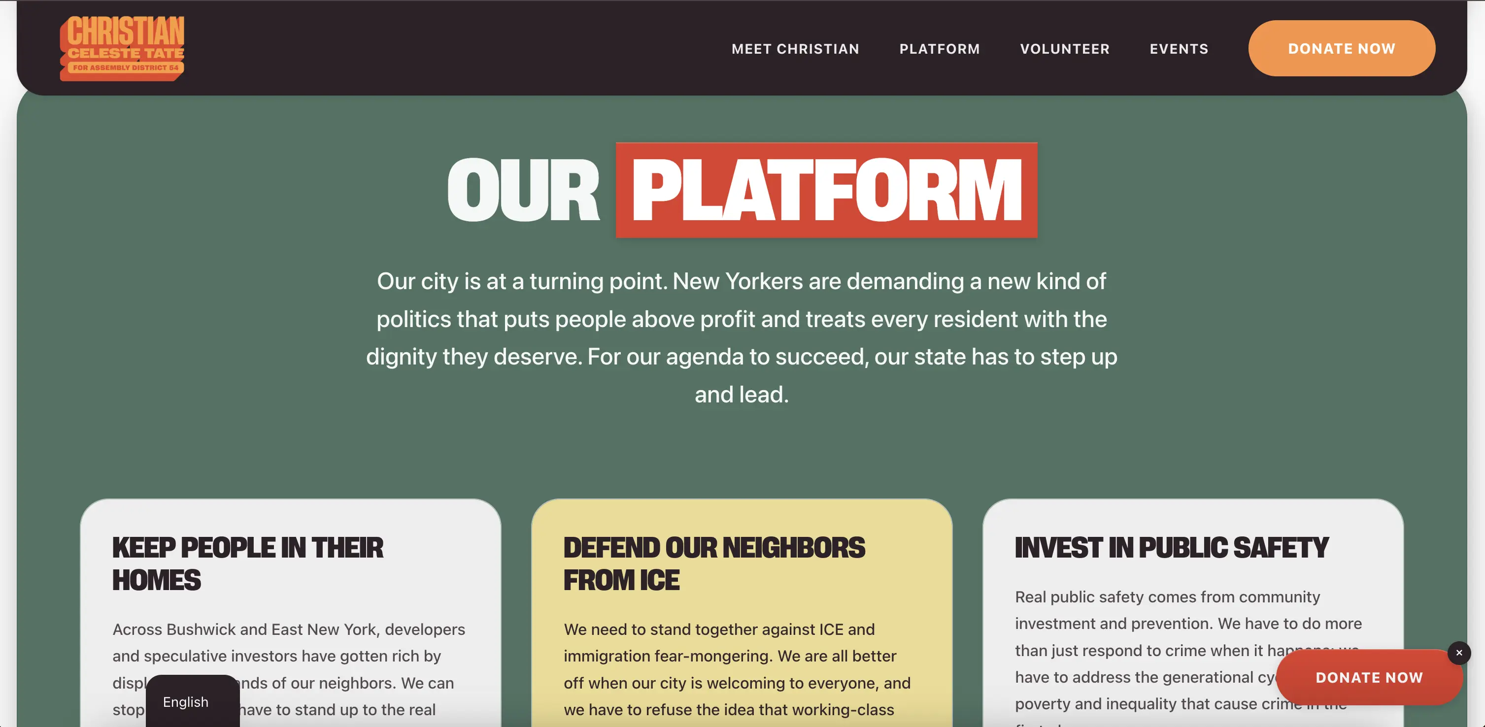 CCT new site – platform section