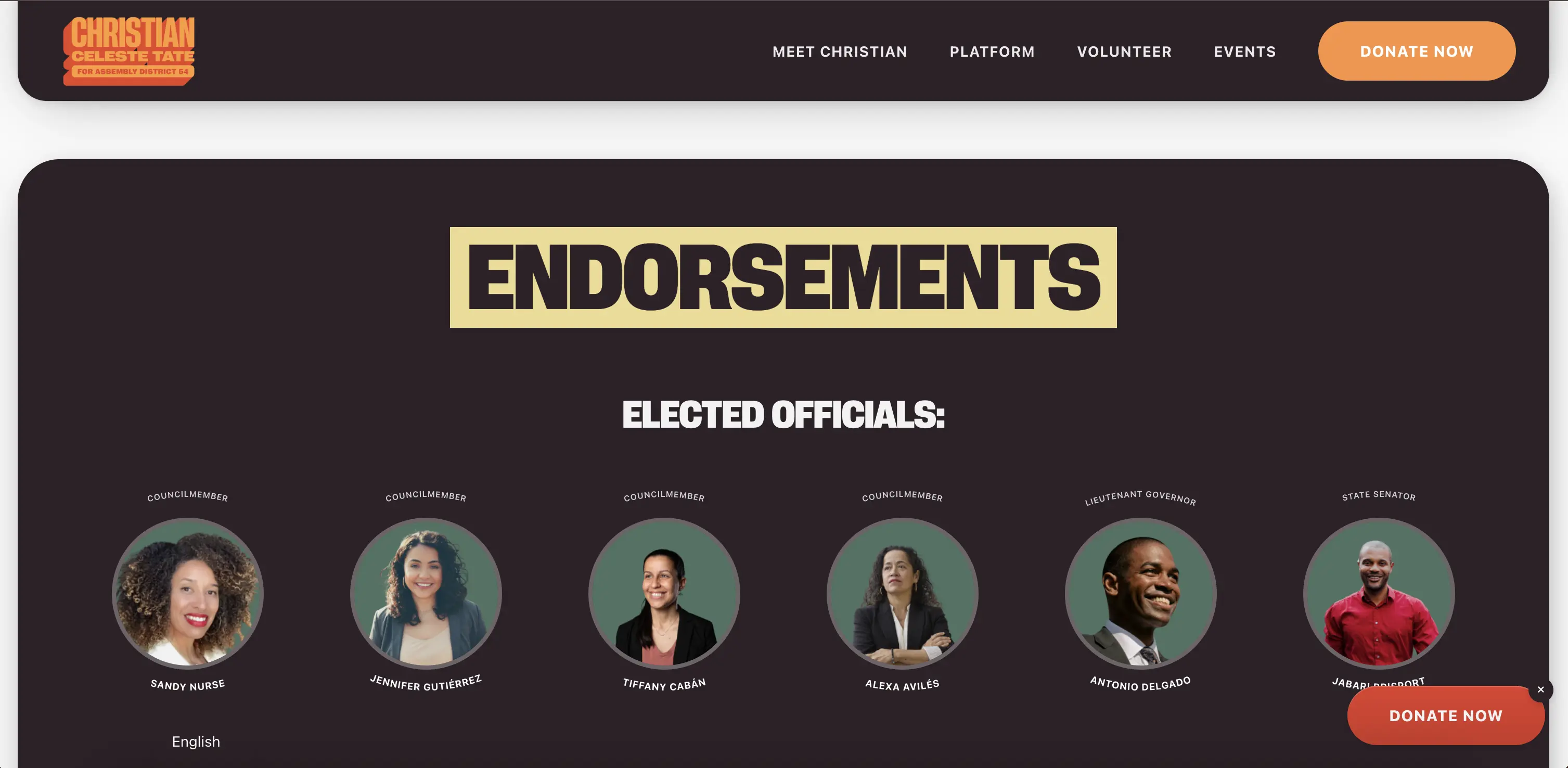 CCT new site – endorsements section
