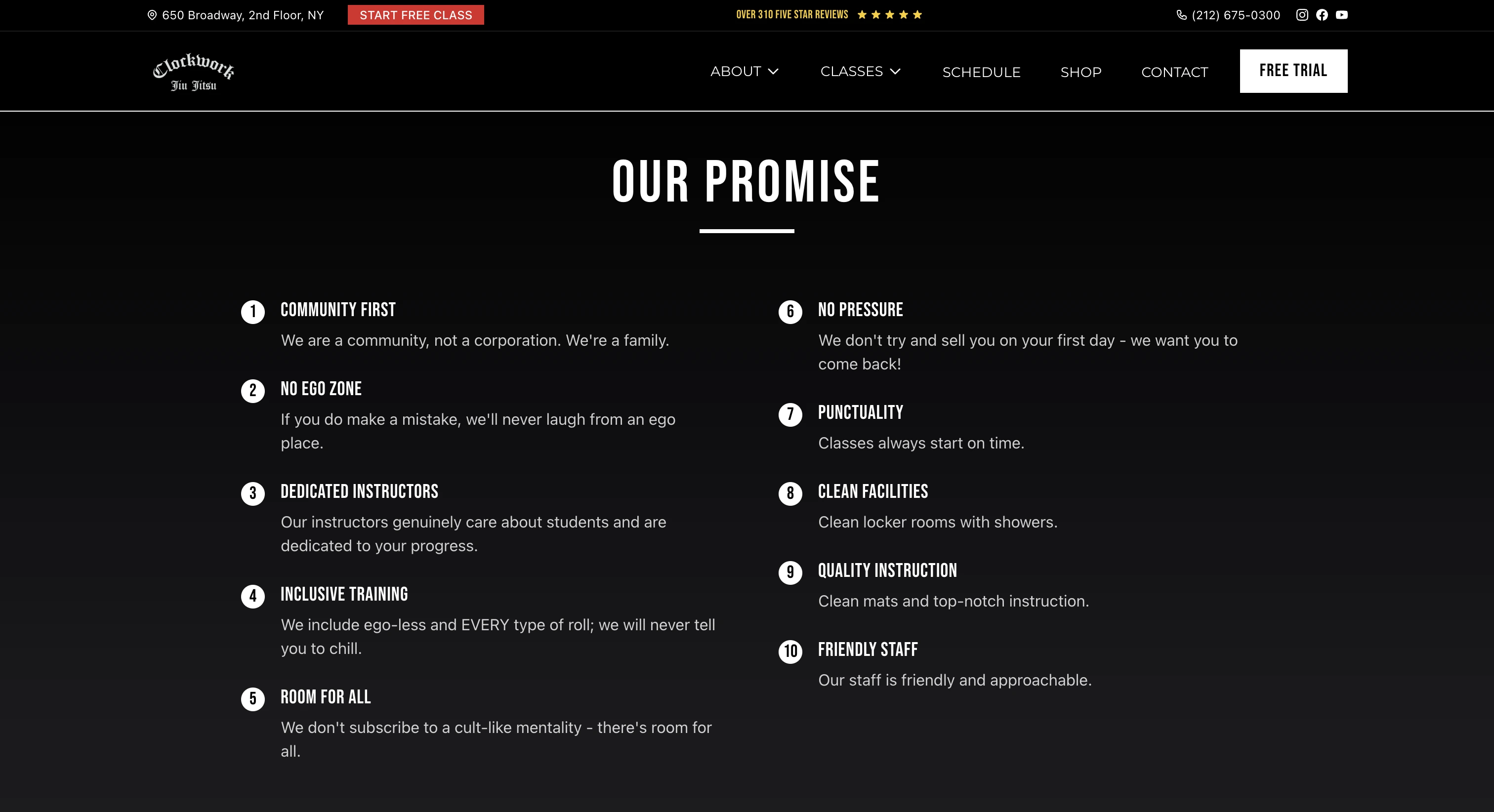 Clockwork BJJ – community promise section